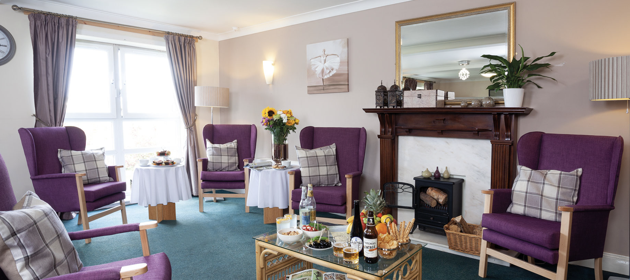 Communal Lounge of Abbey Lodge Care Home in Glasgow, Scotland