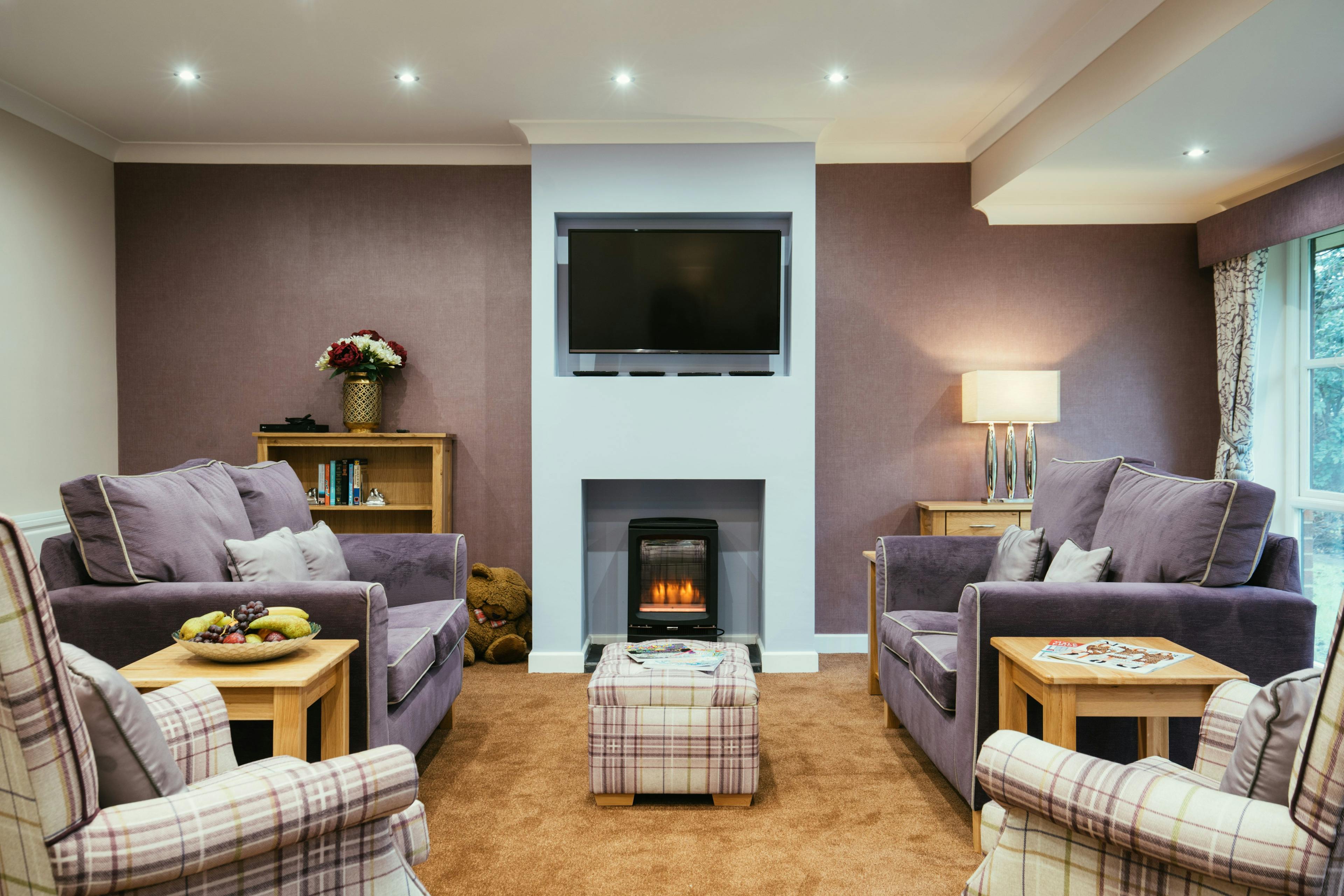 Communal Lounge of Derham House Care Home in Thurrock, Essex