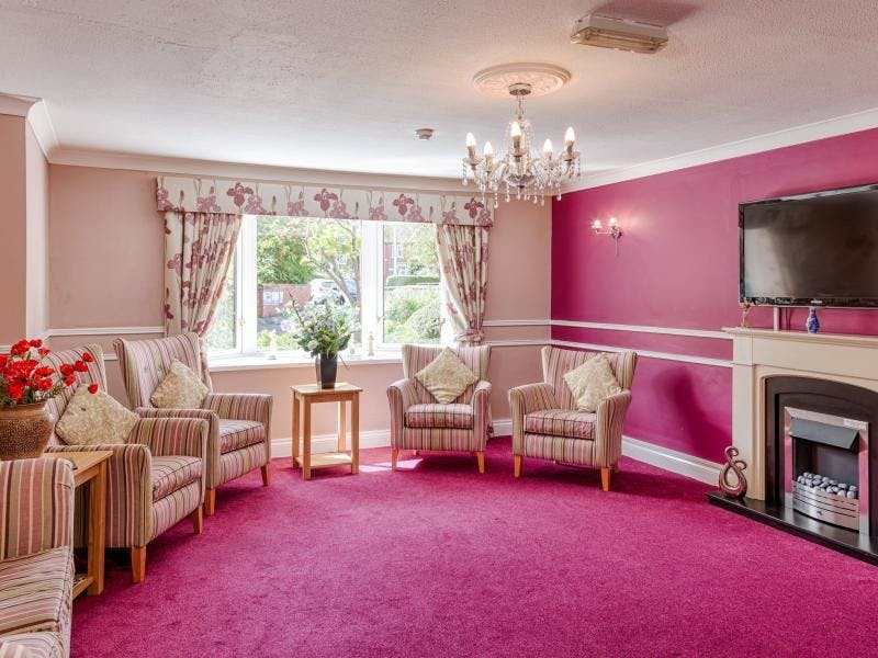 The communal area at Glenroyd Care Home in Blackpool, Lancashire