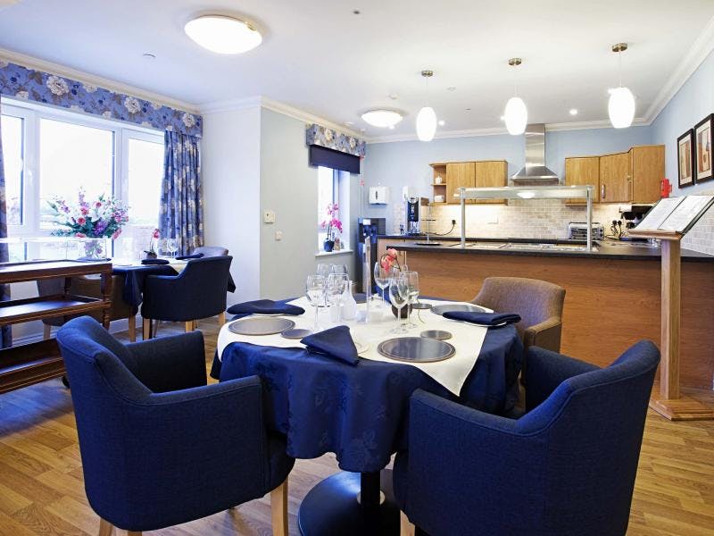 The communal area at Juniper House Care Home in Brackley, Northamptonshire