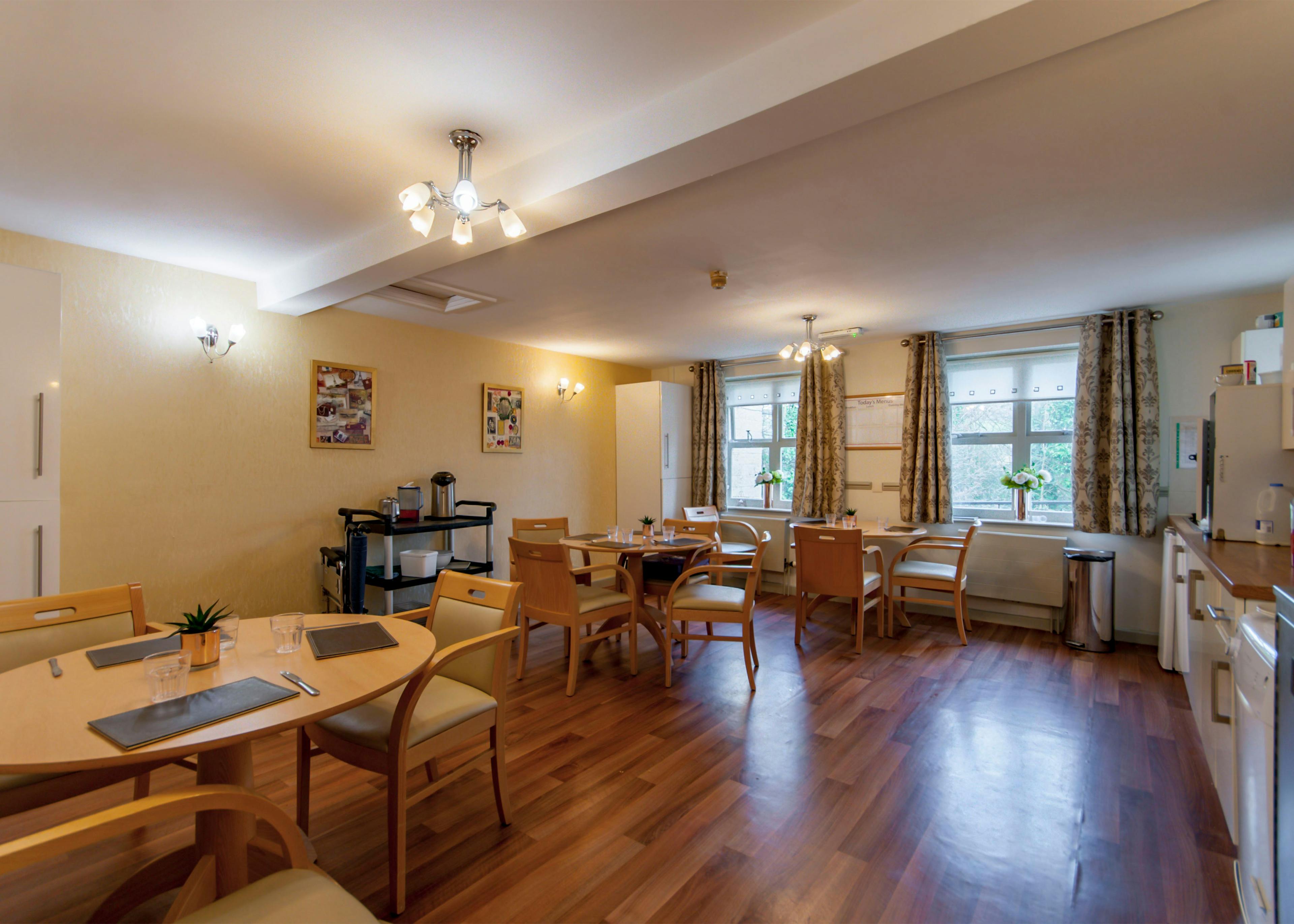 The dining area in the Belmont House Care Home in Sheffield