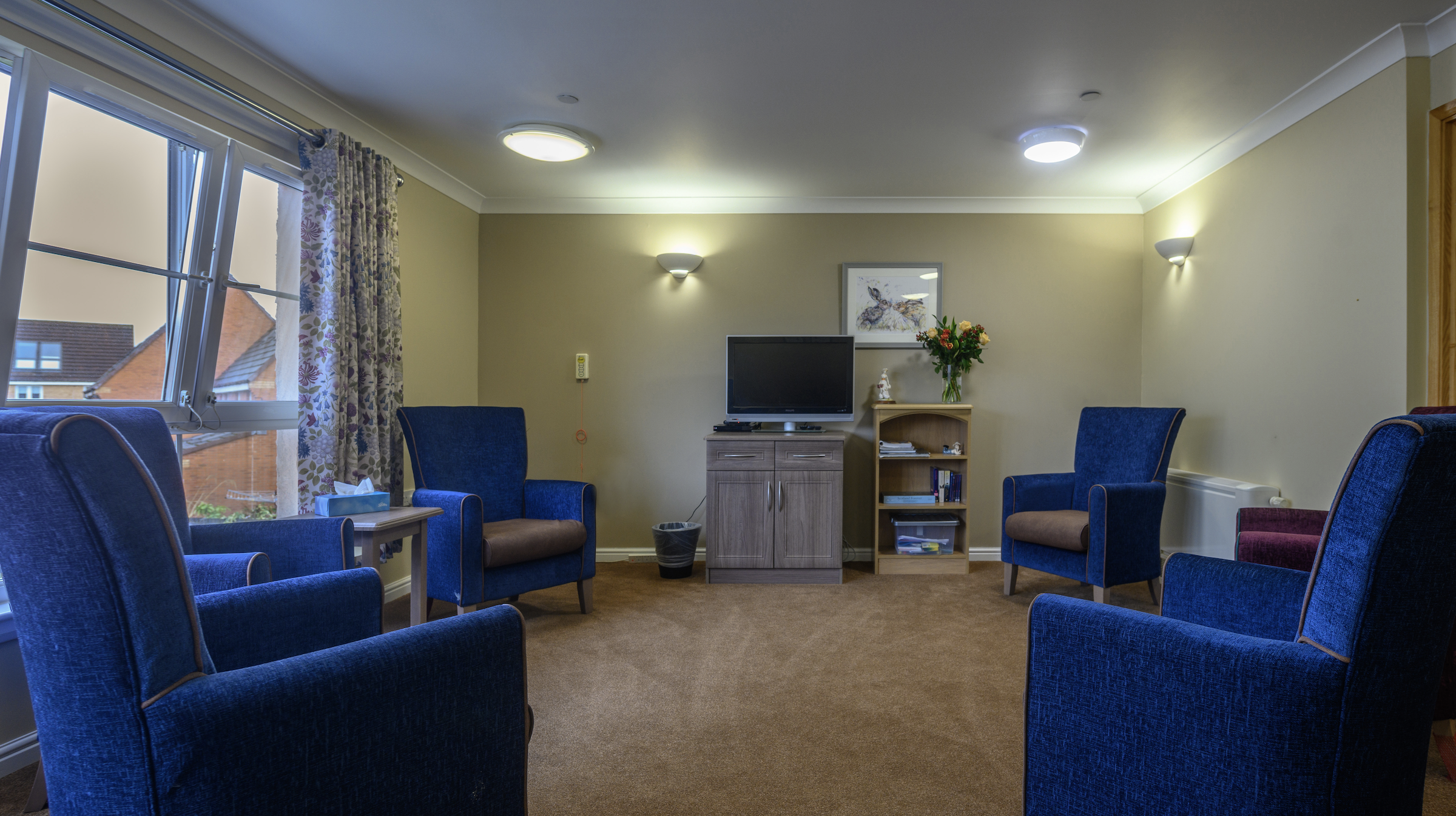 Communal Lounge Of Caledonian Court Care Home in Falkirk, Scotland