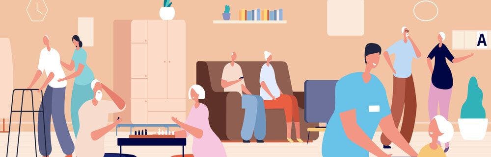 Illustration of a care home