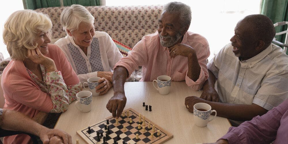 Care home residents of different races