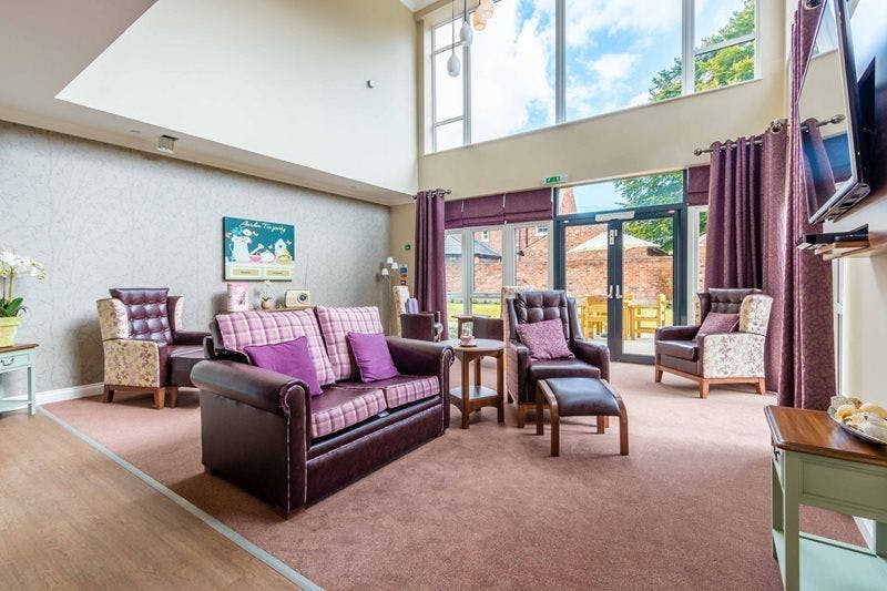 Communal Lounge of Abney Court Care Home in Cheadle Hulme, Stockport