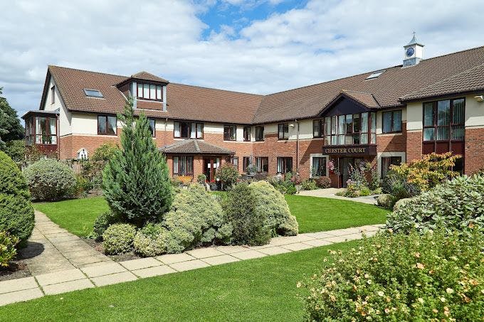 Exterior of Chester Court Care Home in Bedlington, Northumberland