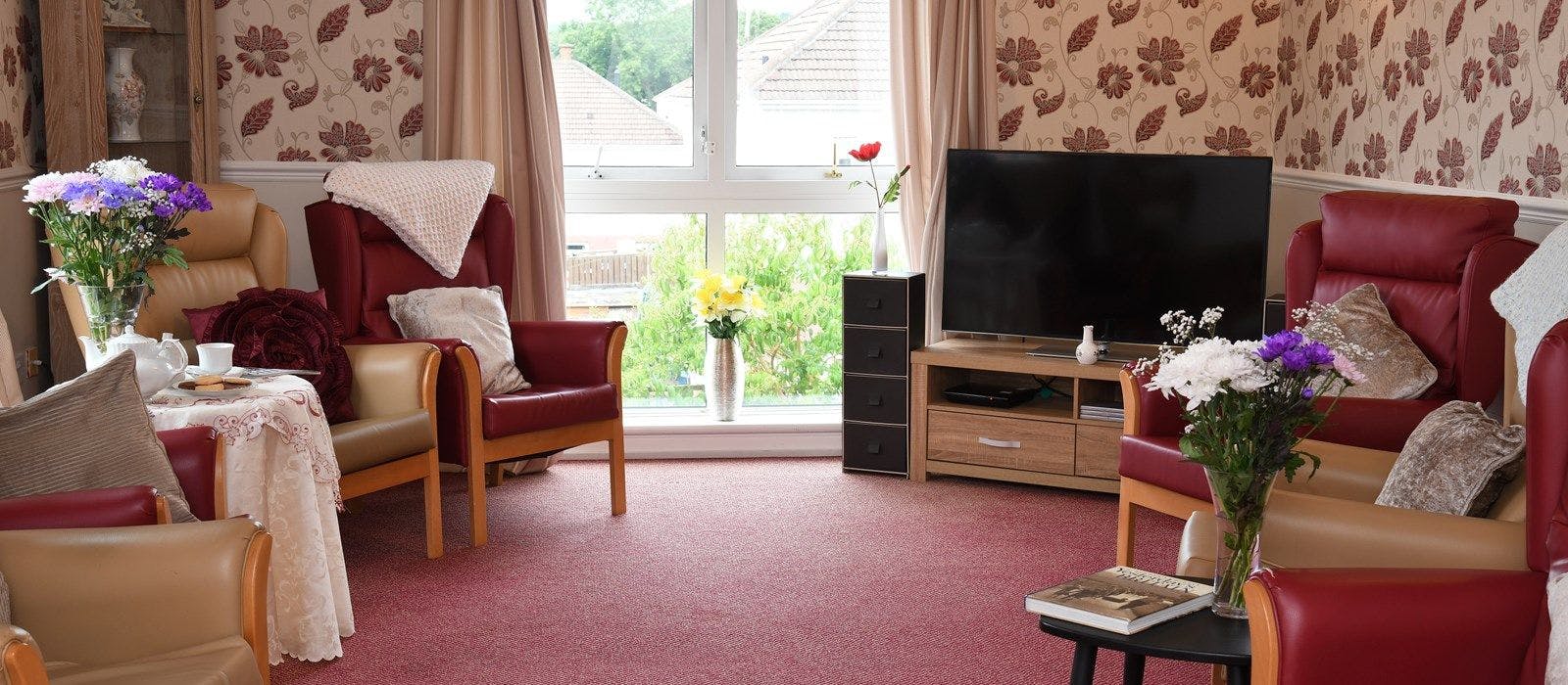 Communal Lounge of Hollie Hill Care Home in Stanley, County Durham 