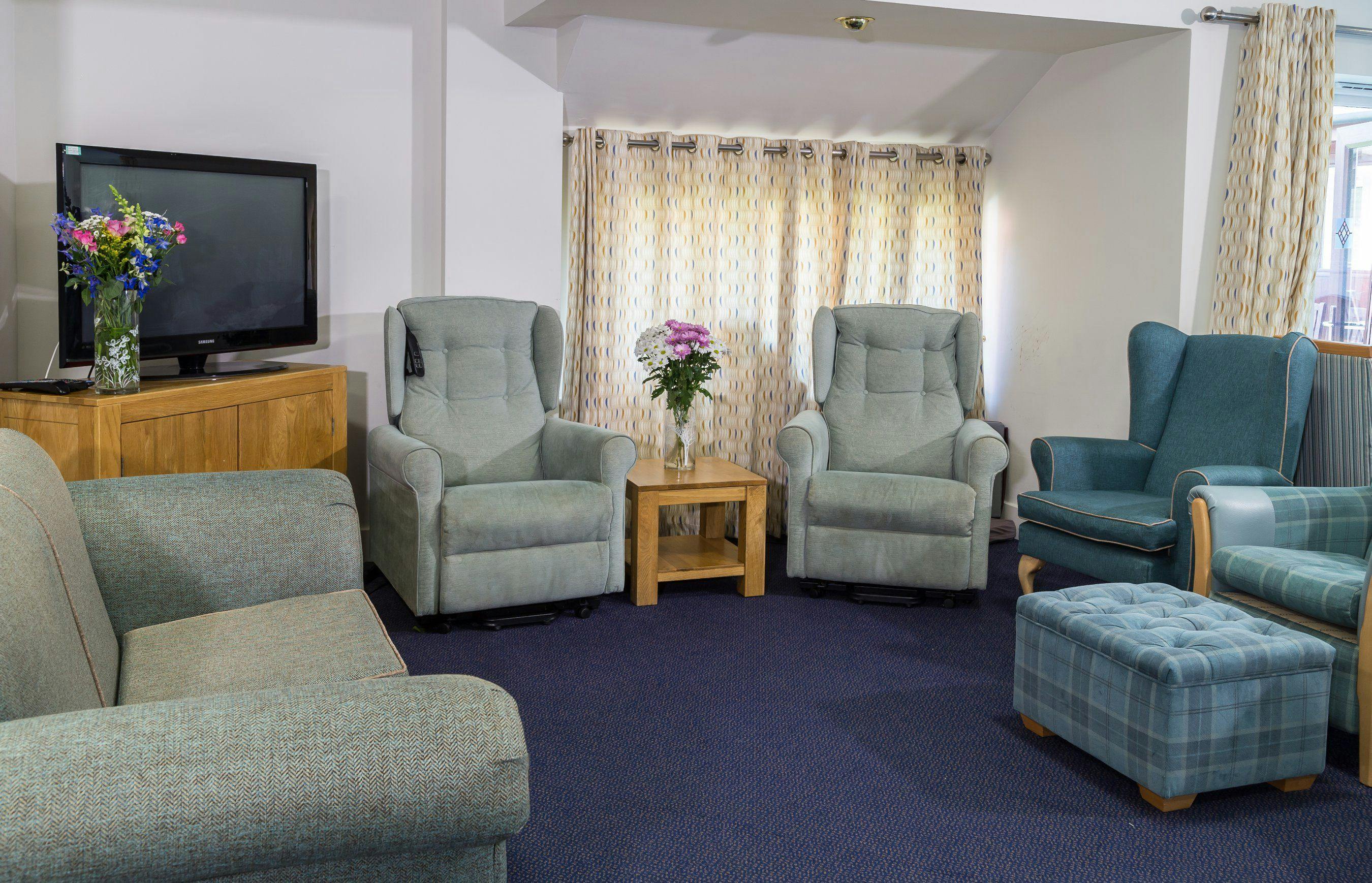 Communal Lounge of Arbour Court Care Home in Marple, Stockport