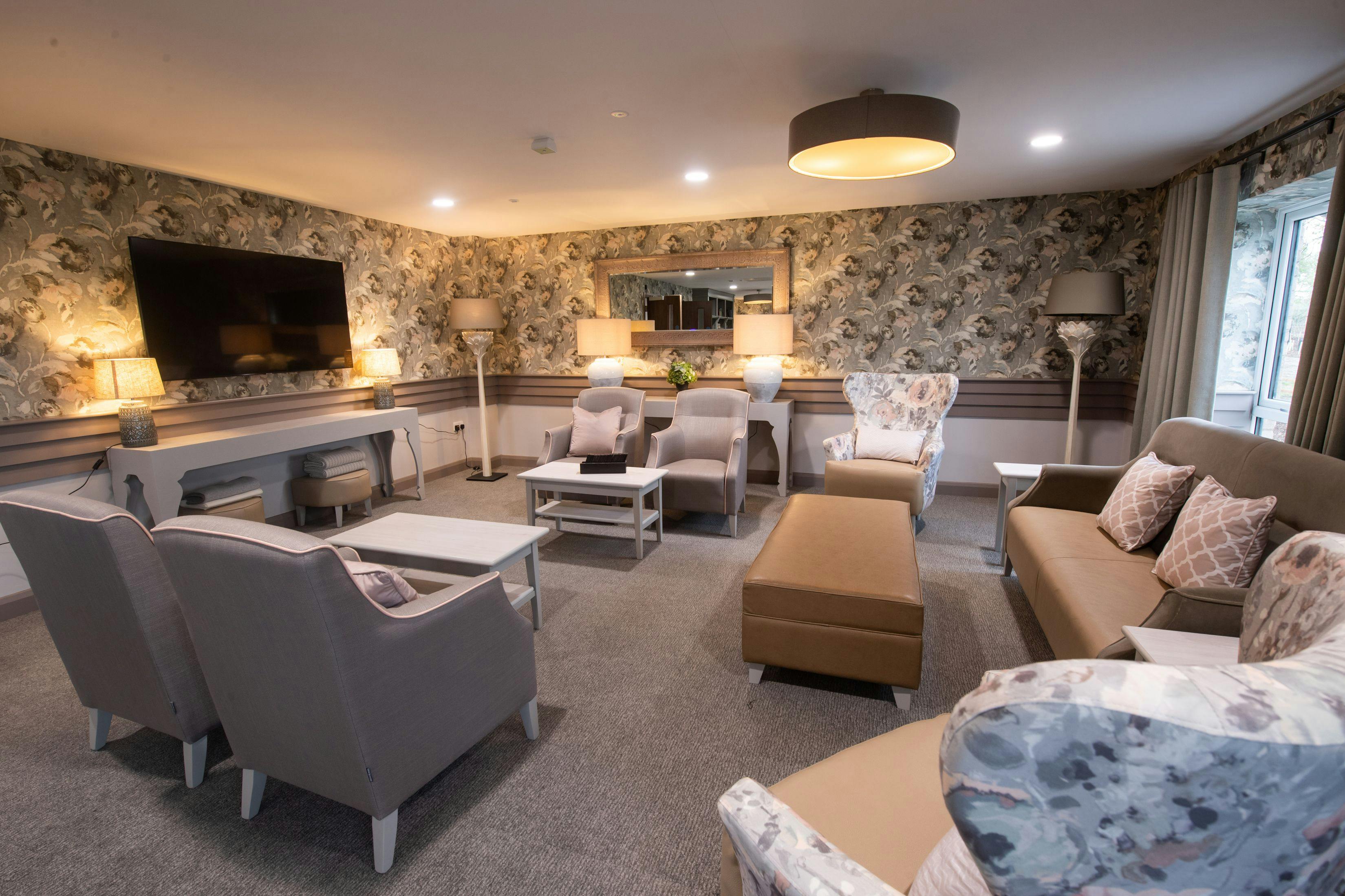 Communal Lounge of Adel Manor Care Home in Leeds, West Yorkshire