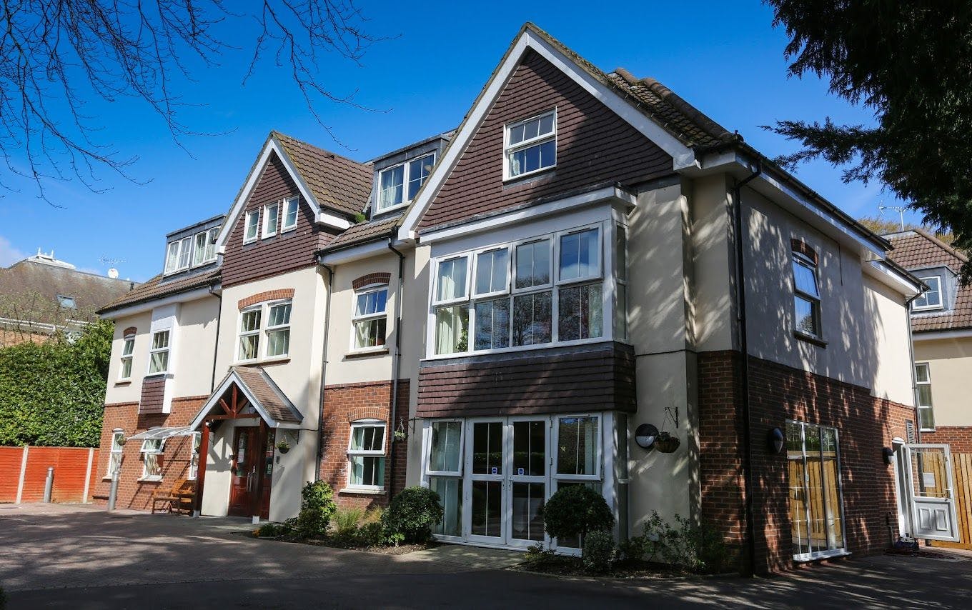 Exterior of Aranlow House Care Home in Poole, Dorset