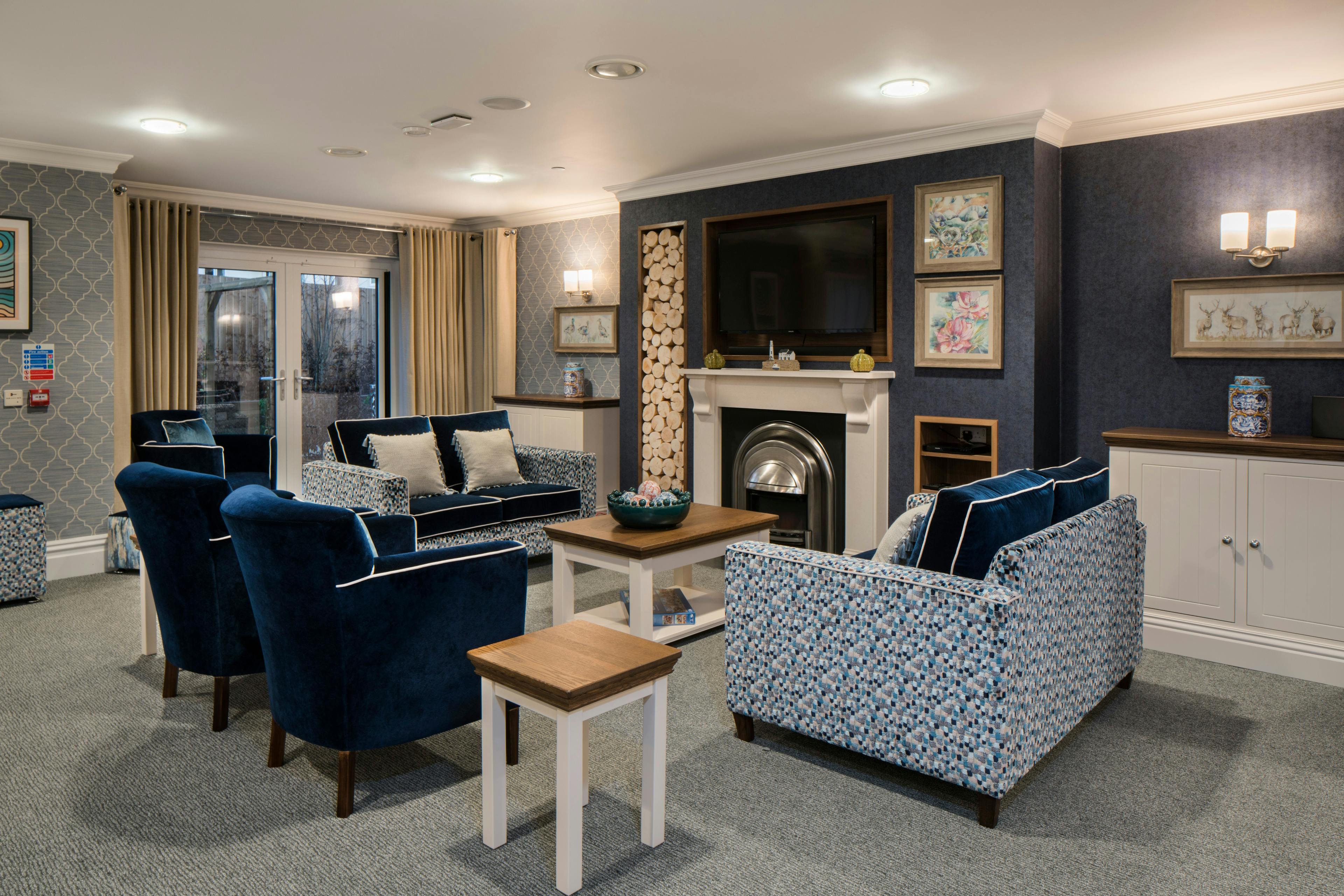 Communal Lounge of Falkland Grange Care Home in Newbury, West Berkshire