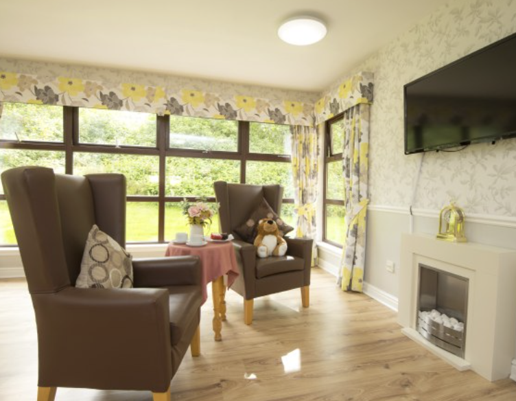 Communal Lounge of Carrickstone House Care Home in Cumbernauld, North Lanarkshire