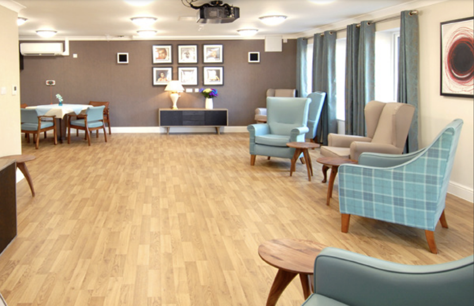 The communal area at Westhaven Care Home in Wirral, Merseyside