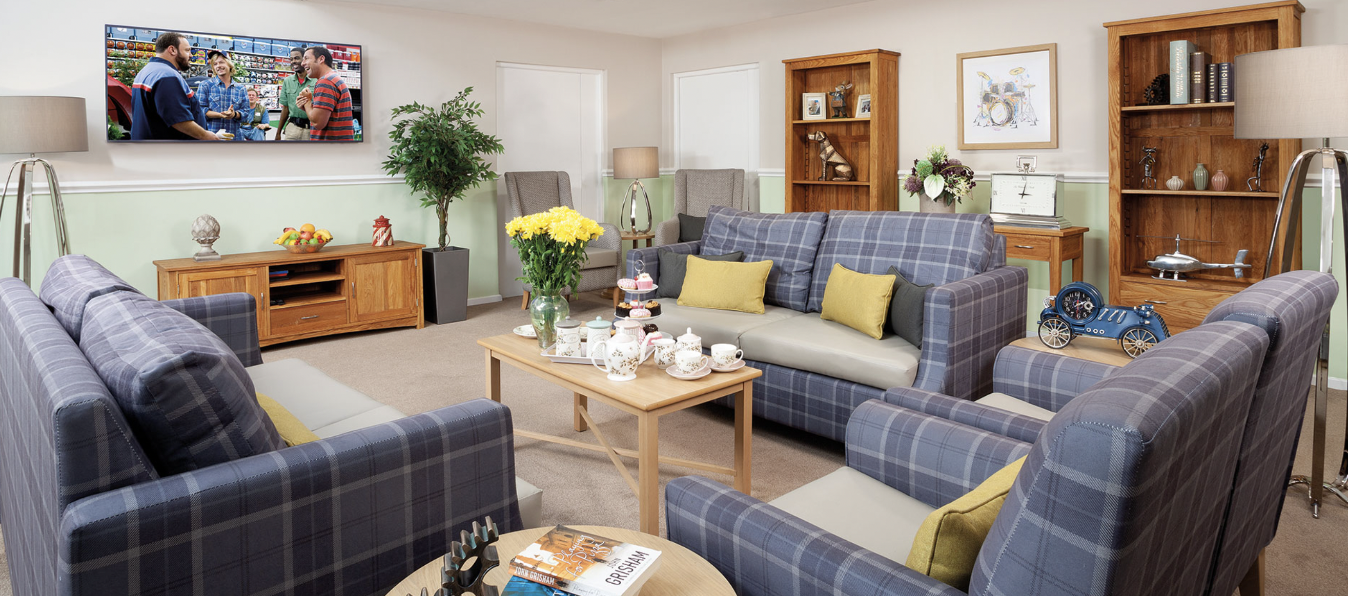 The lounge area at Wrottesley Park House Care Home in Wolverhampton, West Midlands