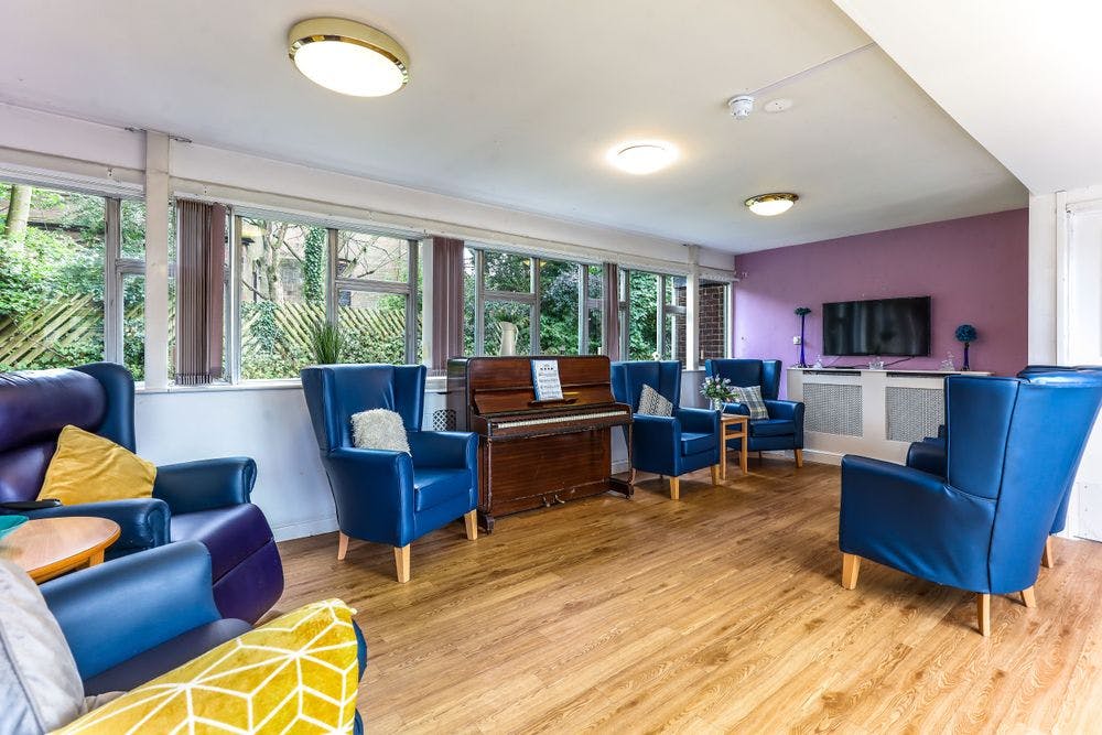Communal Lounge of Ancliffe Care Home in Wigan, Greater Manchester
