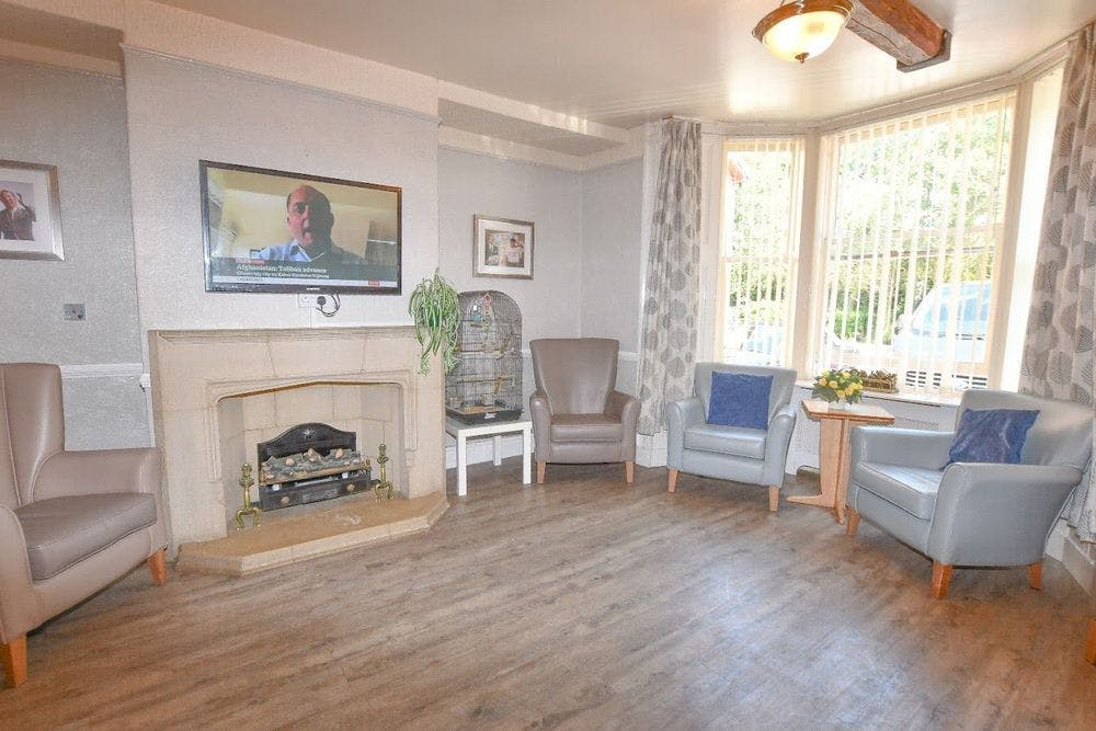 Communal Lounge of Three Elms Care Home in Warrington, Cheshire