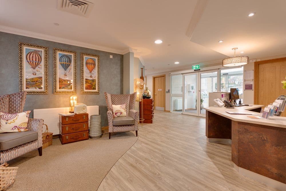 Reception Area of Trymview Hall Care Home in Brisitol, South West England