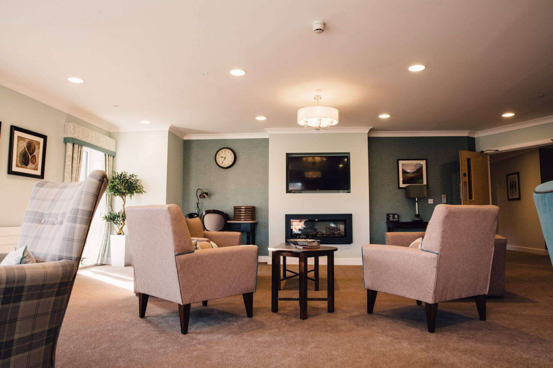 The communal area at Wellington Vale Care Home in Portsmouth, Hampshire