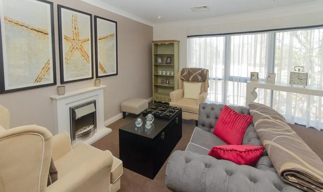 The communal area in the Edgbaston Manor Care Home in Birmingham