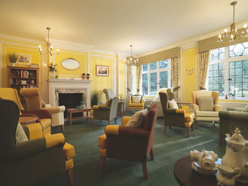 Communal Lounge of Burnham Lodge Care Home in Slough, Berkshire