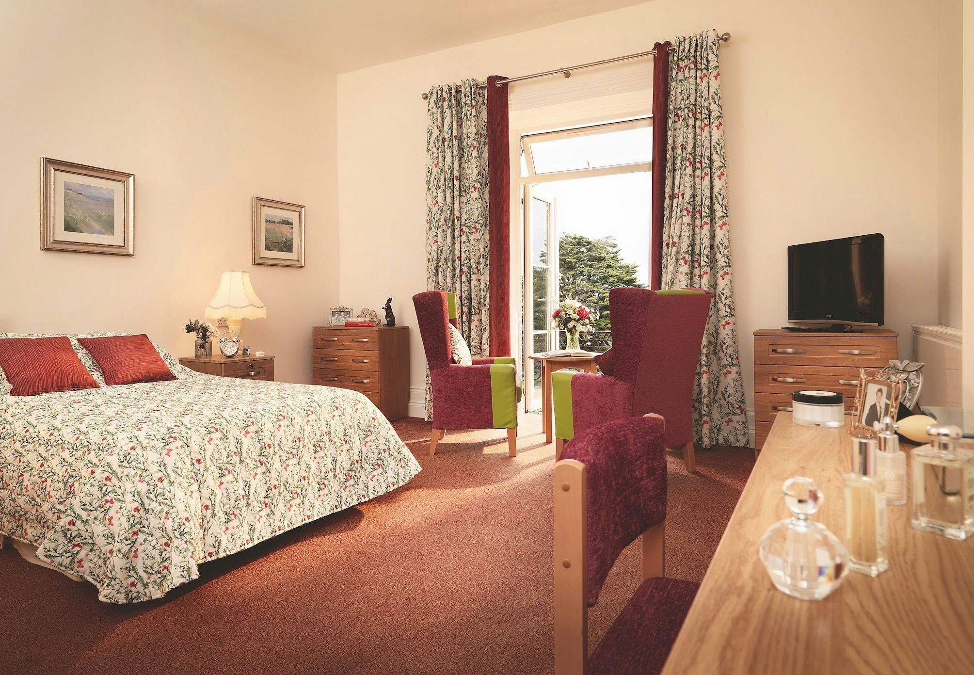 Bedroom at West Cliff Hall Care Home in Hythe, Kent