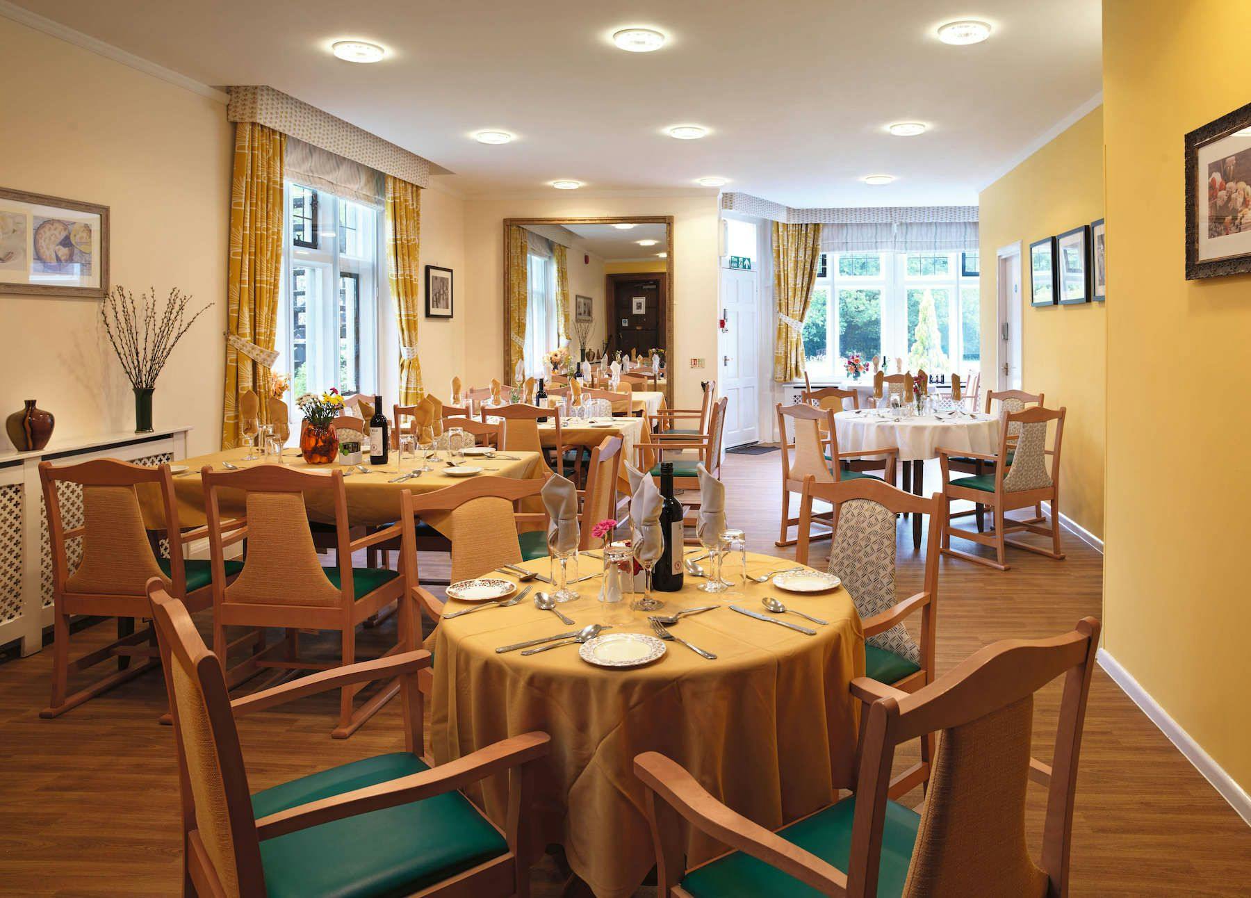 Dining Room at Woodlands House Care Home in Southampton, Hampshire