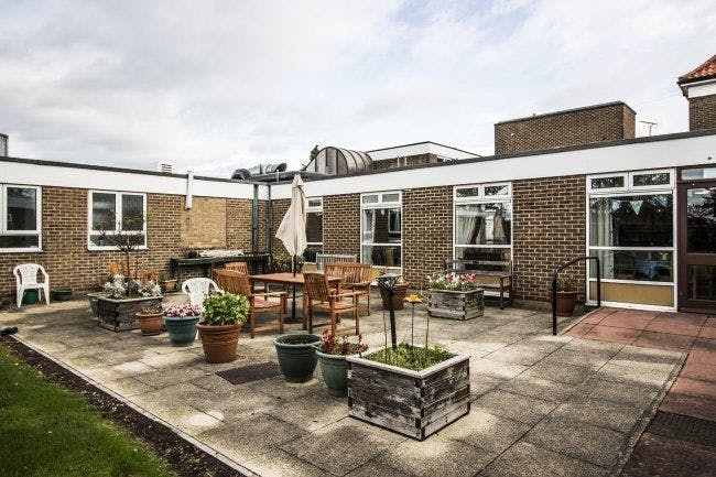 Garden of Oldfield House Care Home in Doncaster, South Yorkshire