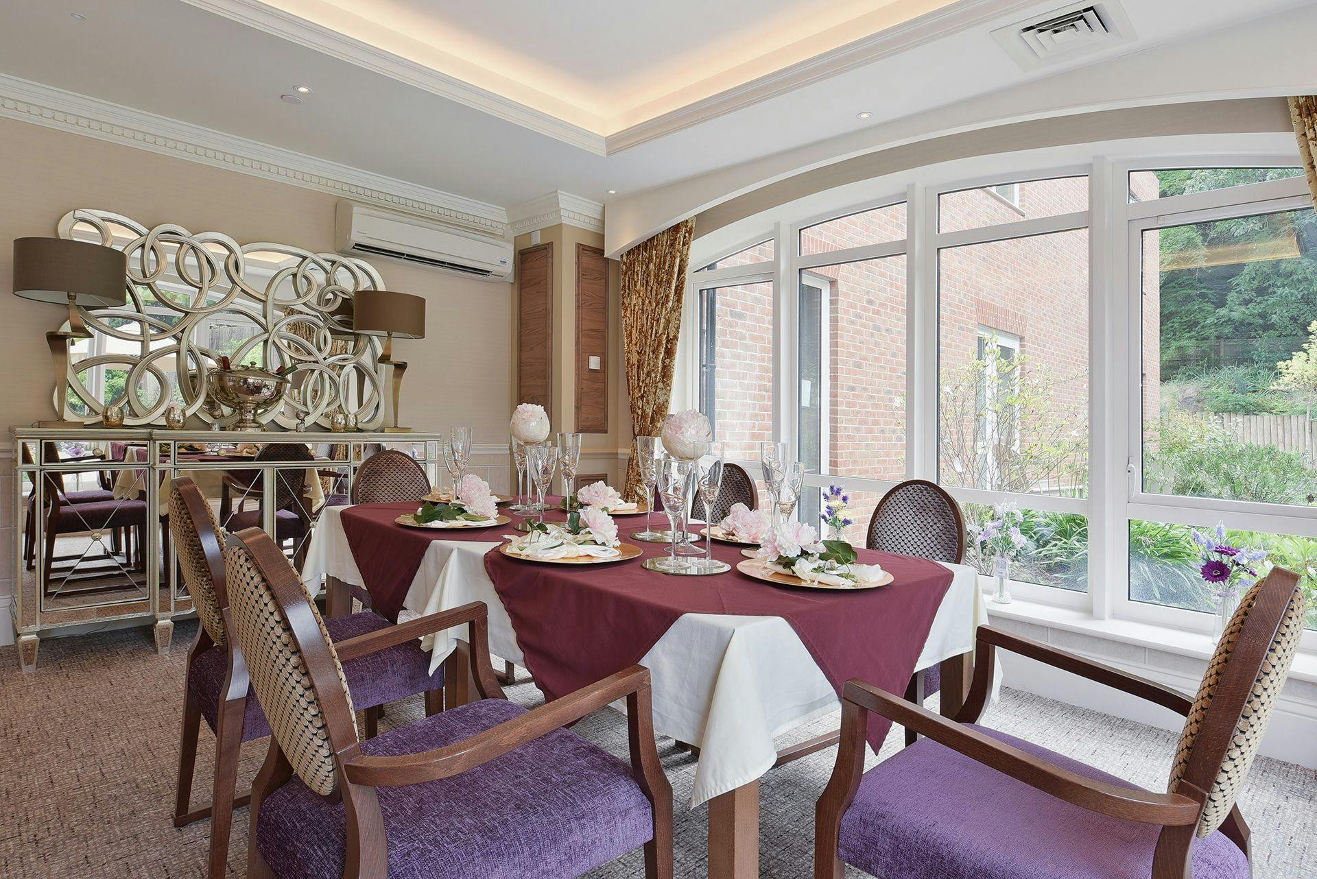Dining area of Ascot Grange care home in Ascot, Berkshire