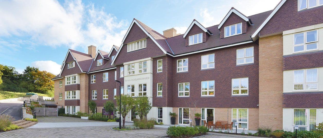 Exterior of Chertsey Parklands Manor Care Home in Chertsey, Runnymede