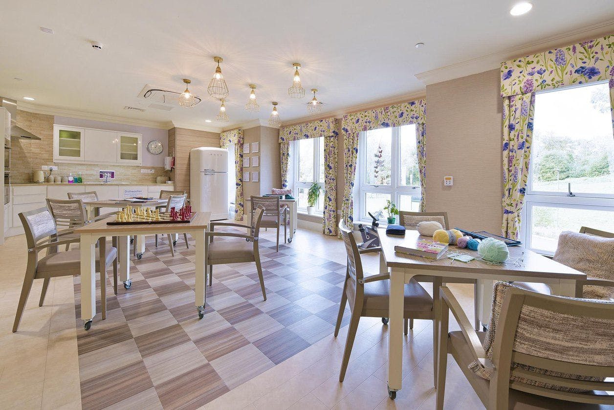 Dining Room at Chertsey Parklands Manor Care Home in Chertsey, Runnymede