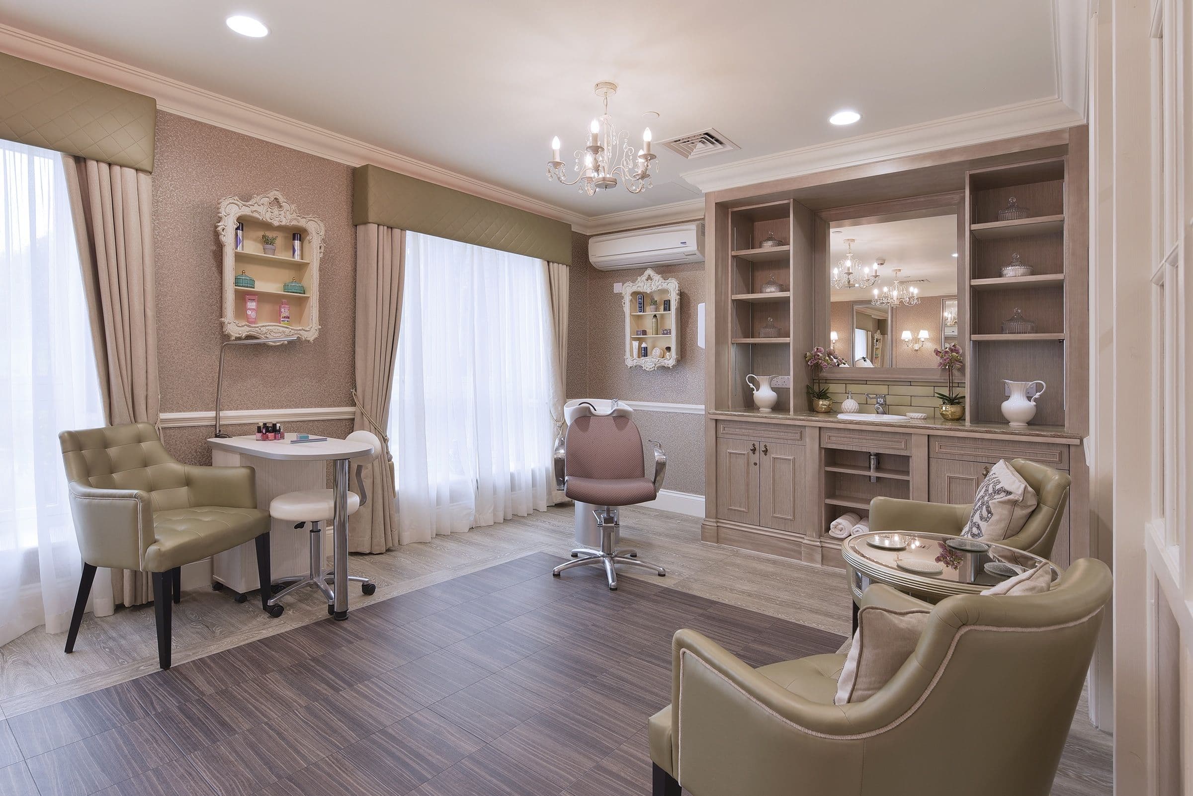 Salon at Chertsey Parklands Manor Care Home in Chertsey, Runnymede