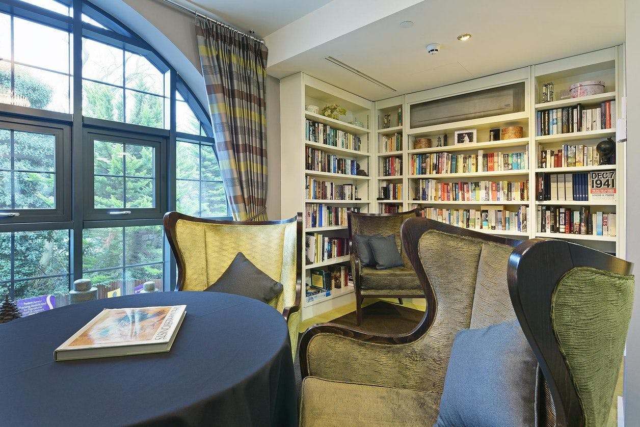 Library of Brentwood Arches care home in Brentwood, Essex