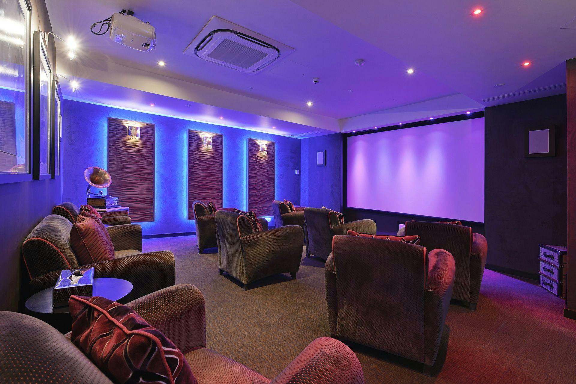 Cinema room of Brentwood Arches care home in Brentwood, Essex