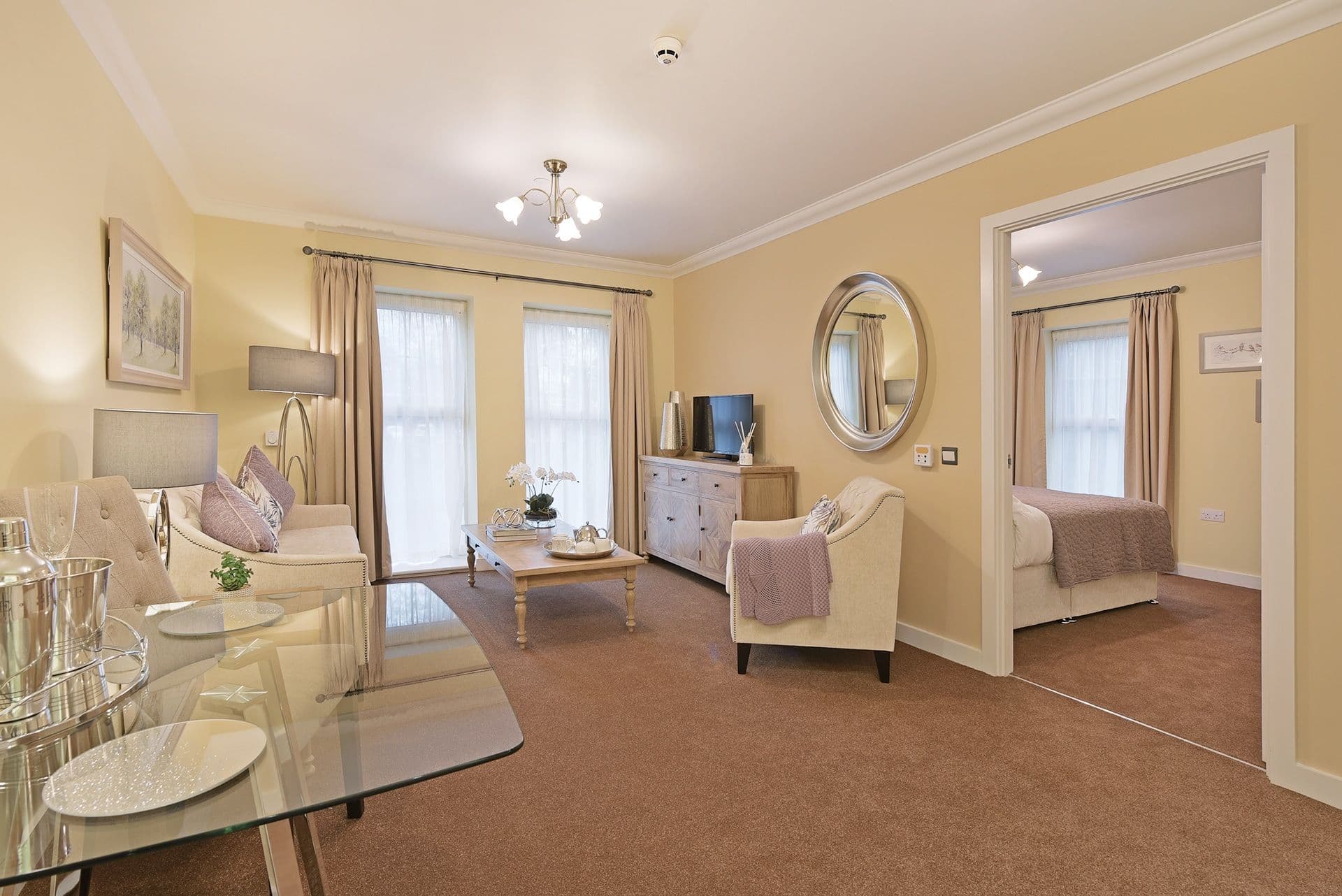 Lounge of Brentwood Arches care home in Brentwood, Essex