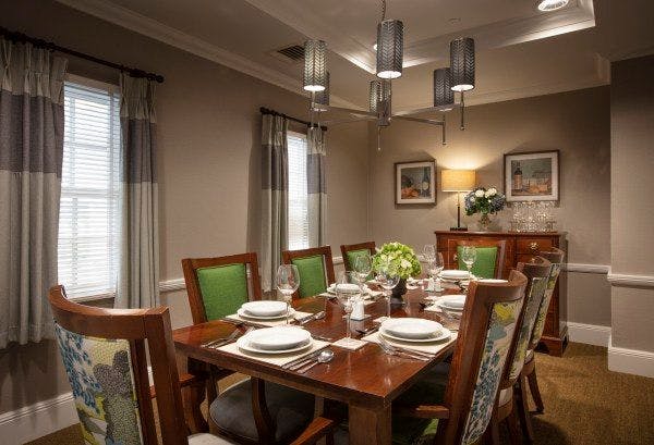 Dining room in the Southampton Manor Care Home in Southampton