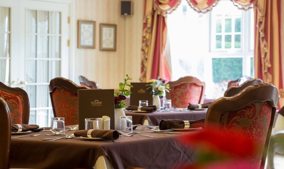 The dining area at Foxland Grange Care Home in Wolverhampton, West Midlands