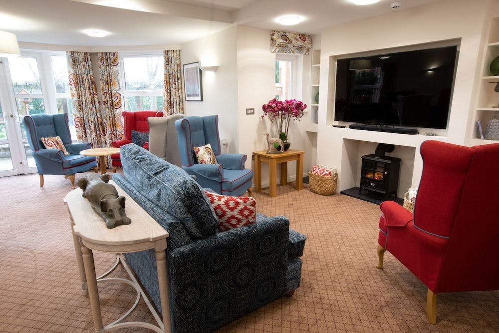 Communal Lounge of Abbotts Barton Care Home in Winchester, Hampshire
