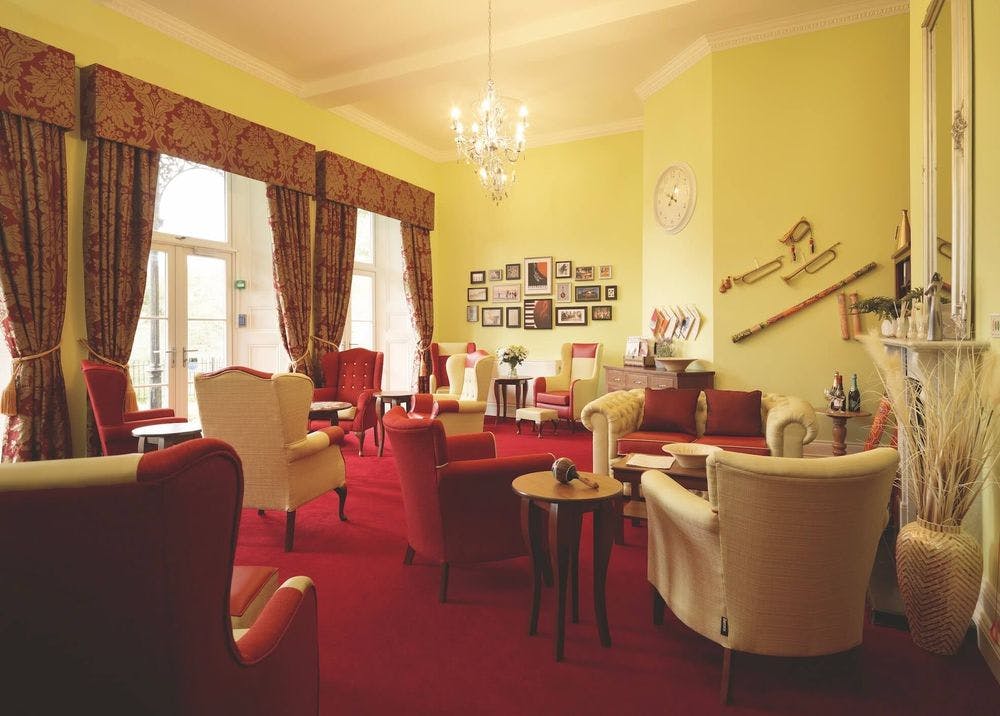 Communal Lounge of West Cliff Hall Care Home in Hythe, Kent