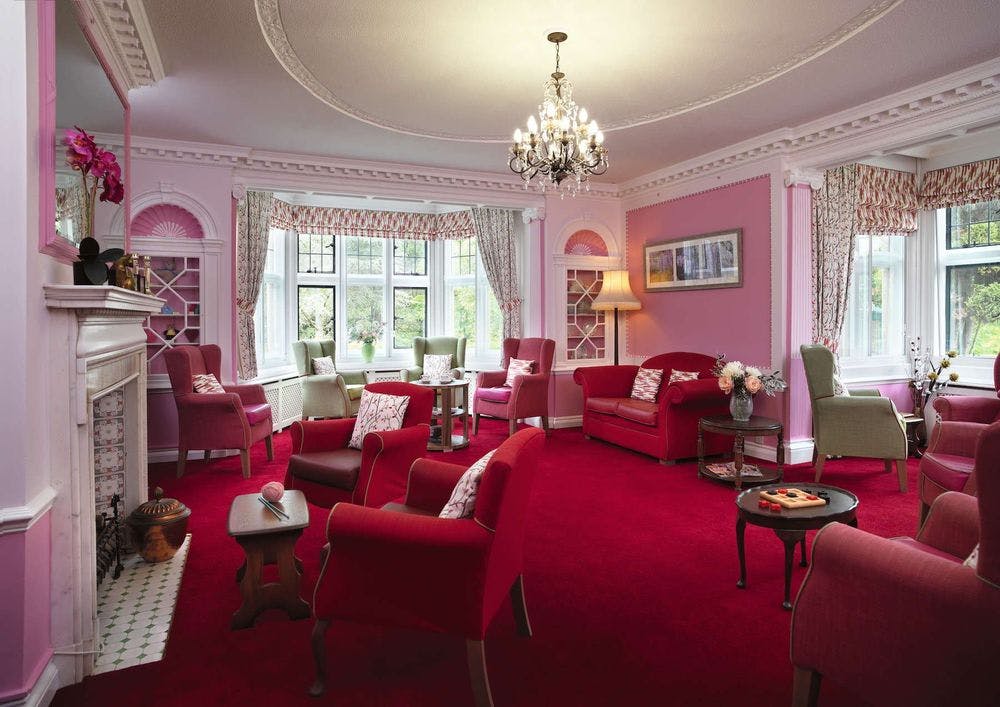 Communal Lounge of Woodlands House Care Home in Totton, New Forest